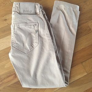 Dondup Monroe Khaki Ankle Cropped Skinny Jeans 25